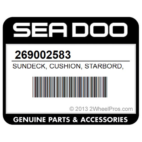 Sea-Doo 269002583 Sundeck, Cushion, Starbord, Std, S