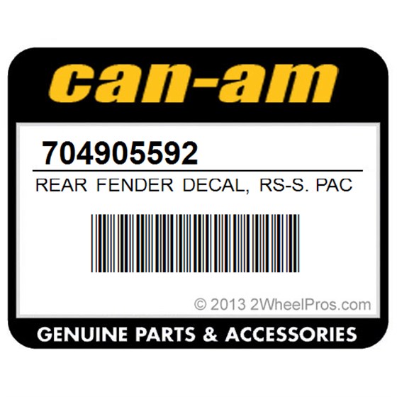 Can-Am 704905592 Rear Fender Decal, Rs-S. Package S, Red Model