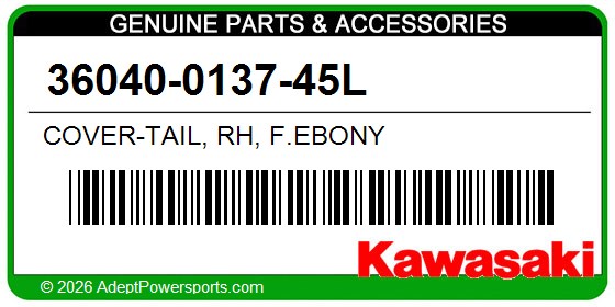 Kawasaki 36040-0137-45L Cover-Tail, Rh, F.Ebony