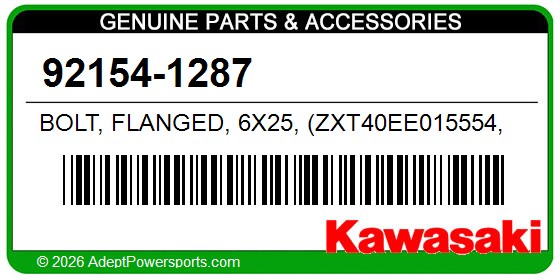 Kawasaki 92154-1287 Bolt, Flanged, 6X25, (Zxt40ee015554, -)