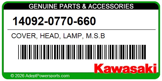 Kawasaki 14092-0770-660 Cover, Head, Lamp, M.S.B