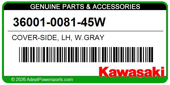 Kawasaki 36001-0081-45W Cover-Side, Lh, W.Gray