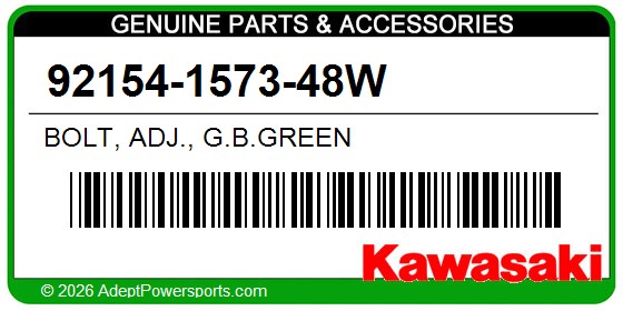 Kawasaki 92154-1573-48W Bolt, Adj., G.B.Green