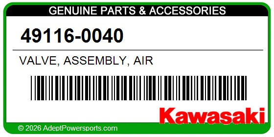 Kawasaki 49116-0040 Valve, Assembly, Air
