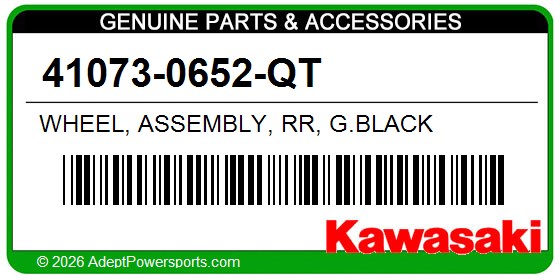 Kawasaki 41073-0652-QT Wheel, Assembly, Rr, G.Black