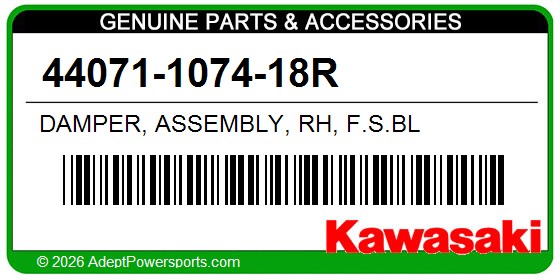 Kawasaki 44071-1074-18R Damper, Assembly, Rh, F.S.Bl