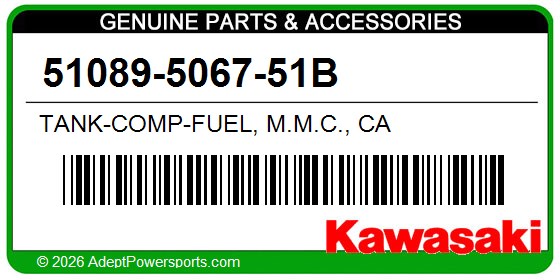 Kawasaki 51089-5067-51B Tank-Comp-Fuel, M.M.C., Ca