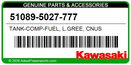 Kawasaki 51089-5027-777 Tank-Comp-Fuel, L.Gree, Cnus