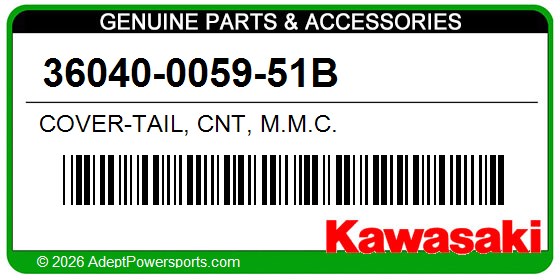 Kawasaki 36040-0059-51B Cover-Tail, Cnt, M.M.C.