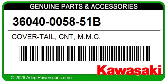 Kawasaki 36040-0058-51B Cover-Tail, Cnt, M.M.C.