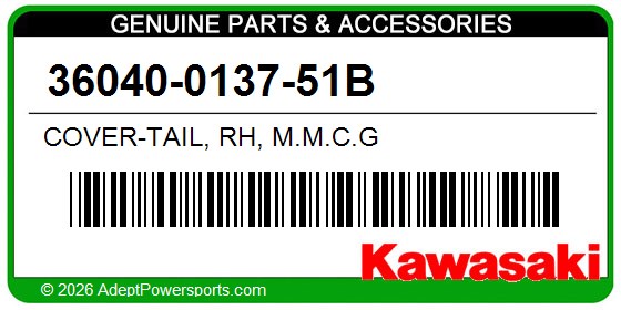 Kawasaki 36040-0137-51B Cover-Tail, Rh, M.M.C.G