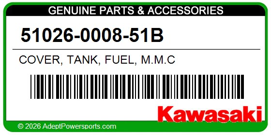 Kawasaki 51026-0008-51B Cover, Tank, Fuel, M.M.C