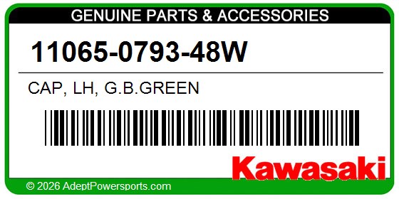 Kawasaki 11065-0793-48W Cap, Lh, G.B.Green