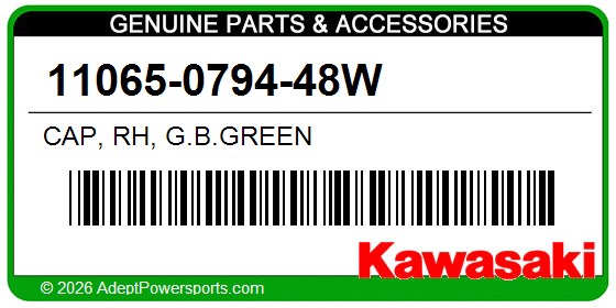 Kawasaki 11065-0794-48W Cap, Rh, G.B.Green