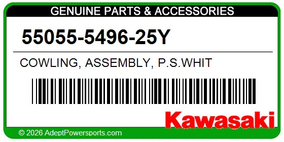 Kawasaki 55055-5496-25Y Cowling, Assembly, P.S.Whit