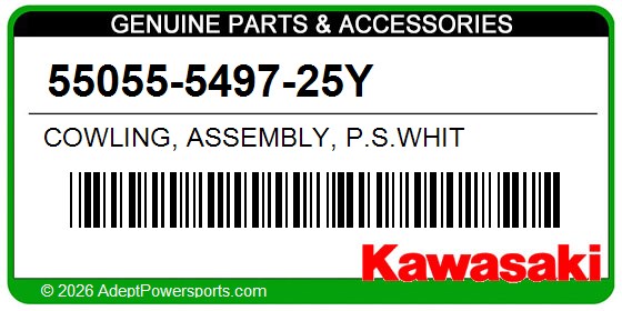 Kawasaki 55055-5497-25Y Cowling, Assembly, P.S.Whit