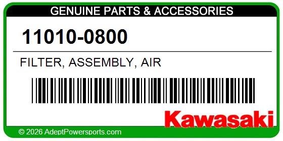 Kawasaki 11010-0800 Filter, Assembly, Air