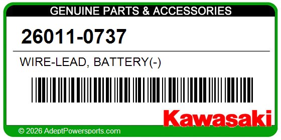 Kawasaki 26011-0737 Wire-Lead, Battery(-)
