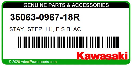 Kawasaki 35063-0967-18R Stay, Step, Lh, F.S.Blac