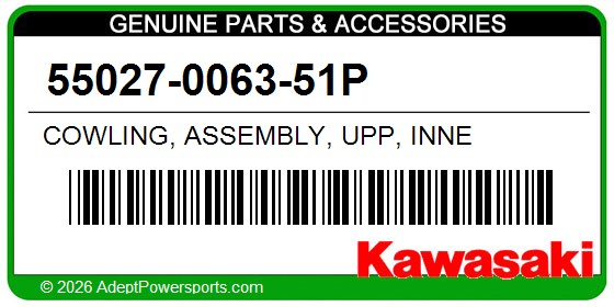 Kawasaki 55027-0063-51P Cowling, Assembly, Upp, Inne