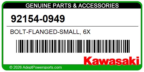 Kawasaki 92154-0949 Bolt-Flanged-Small, 6X