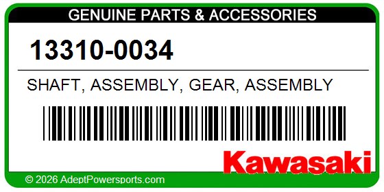 Kawasaki 13310-0034 Shaft, Assembly, Gear, Assembly