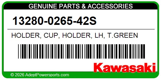 Kawasaki 13280-0265-42S Holder, Cup, Holder, Lh, T.Green