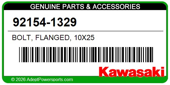 Kawasaki 92154-1329 Bolt, Flanged, 10X25