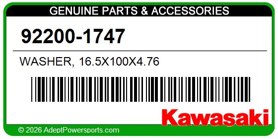 Kawasaki 92200-1747 Washer, 16.5X100x4.76