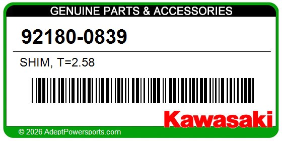 Kawasaki 92180-0839 Shim, T=2.58