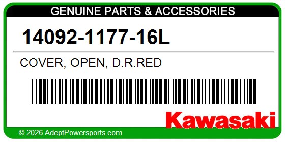 Kawasaki 14092-1177-16L Cover, Open, D.R.Red