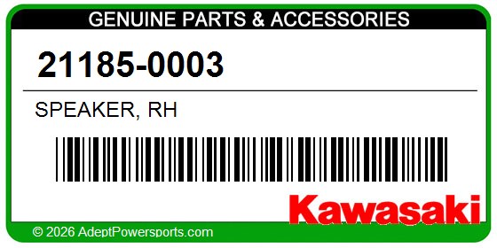 Kawasaki 21185-0003 Speaker, Rh