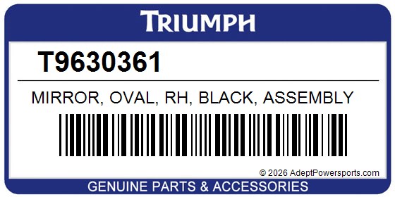 Triumph T9630361 Mirror, Oval, Rh, Black, Assembly