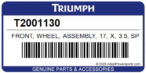 Triumph T2001130 Front, Wheel, Assembly, 17, X, 3.5, Spoked