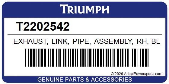 Triumph T2202542 Exhaust, Link, Pipe, Assembly, Rh, Black