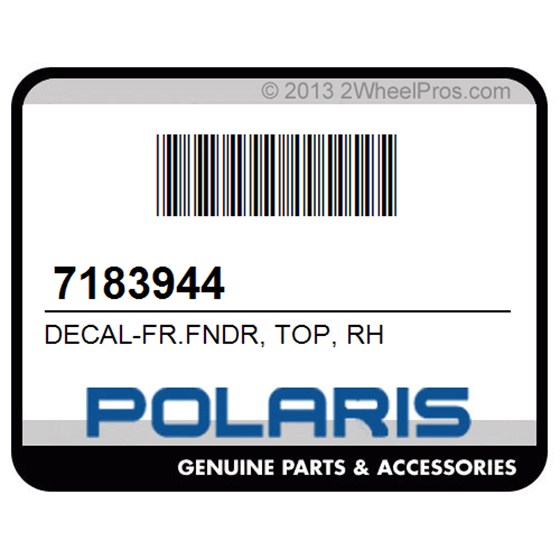 Polaris 7183944 Decal-Fr.Fndr, Top, Rh