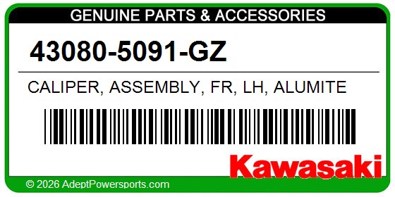 Kawasaki 43080-5091-GZ Caliper, Assembly, Fr, Lh, Alumite