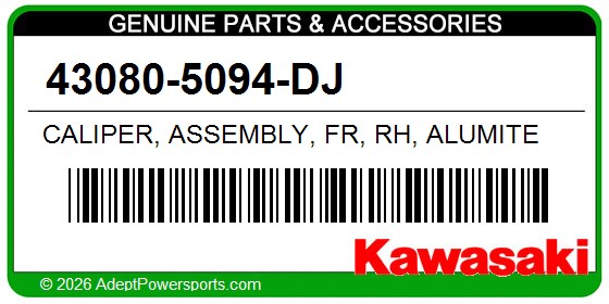 Kawasaki 43080-5094-DJ Caliper, Assembly, Fr, Rh, Alumite