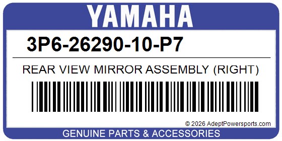 Yamaha 3P6-26290-10-P7 Rear View Mirror Assembly (Right) (Dark Purplish Blue Metallic U)