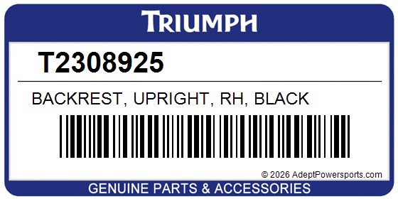 Triumph T2308925 Backrest, Upright, Rh, Black