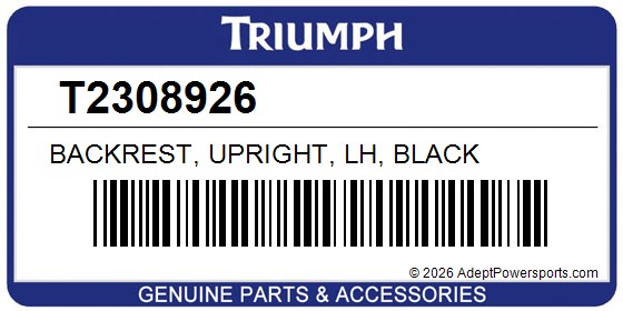 Triumph T2308926 Backrest, Upright, Lh, Black