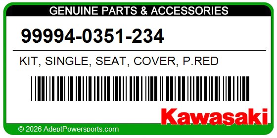 Kawasaki 99994-0351-234 Kit, Single, Seat, Cover, P.Red