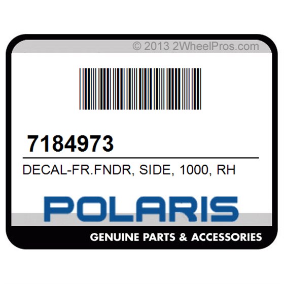 Polaris 7184973 Decal-Fr.Fndr, Side, 1000, Rh