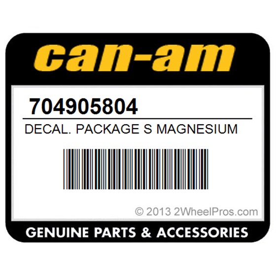 Can-Am 704905804 Decal. Package S Magnesium