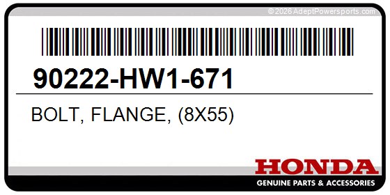 Honda 90222-HW1-671 Bolt, Flange, (8X55)