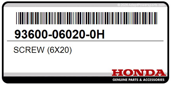 Honda 93600-06020-0H Screw (6X20)