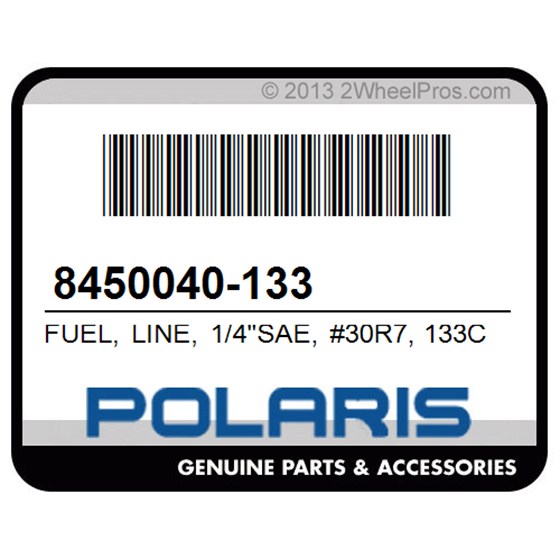 Polaris 8450040-133 Fuel, Line, 1/4"Sae, #30R7, 133Cm