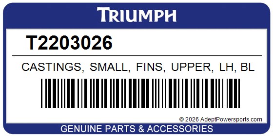 Triumph T2203026 Castings, Small, Fins, Upper, Lh, Black
