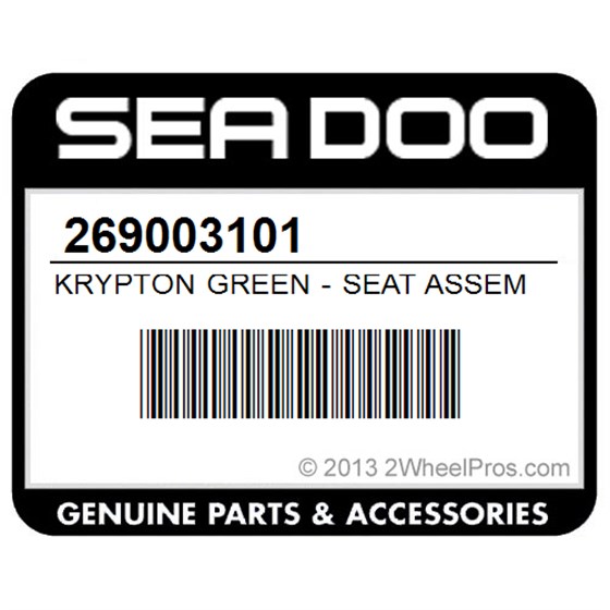 Sea-Doo 269003101 Krypton Green - Seat Assembly. Model 3 Up - Green.