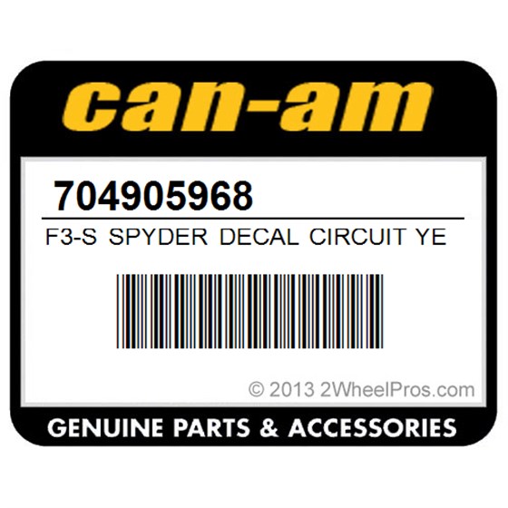 Can-Am 704905968 F3-S Spyder Decal Circuit Yellow. Circuit Yellow